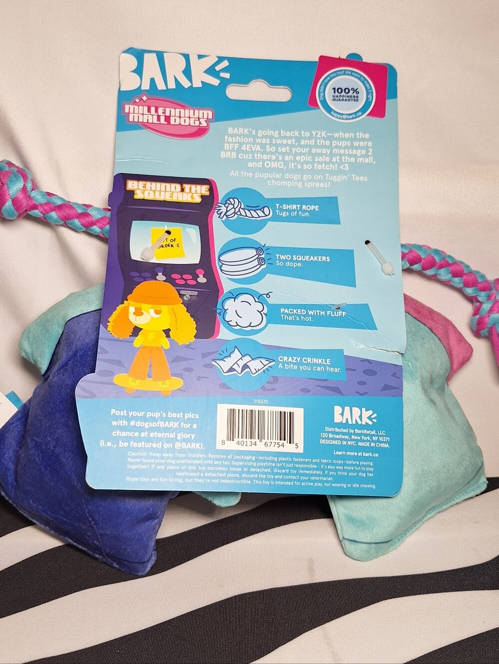 NWT Bark Tugg n' Tees Dog Toy XS-M - Picture 2 of 3